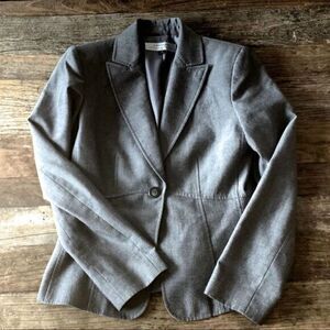 TAHARI ASL Gray Front Button Jacket  Blazer US 4
